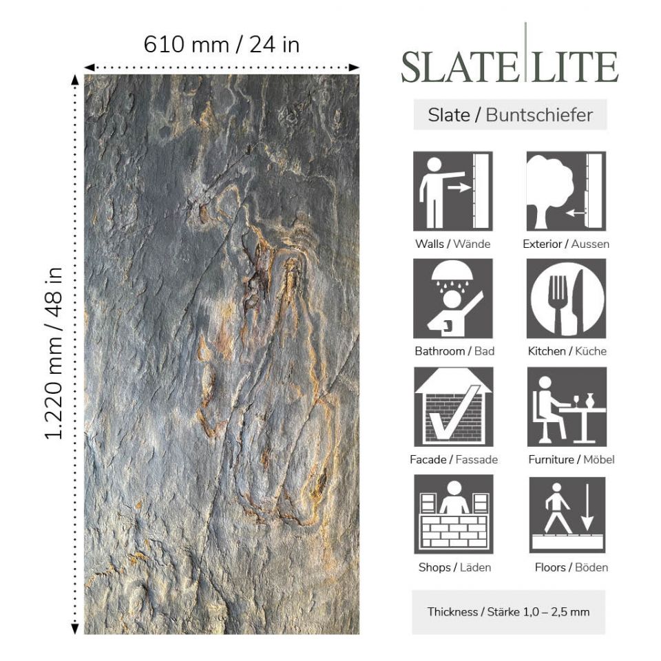 Mosaic Tile USA: Slate-Lite Desert Rock Stone Veneer